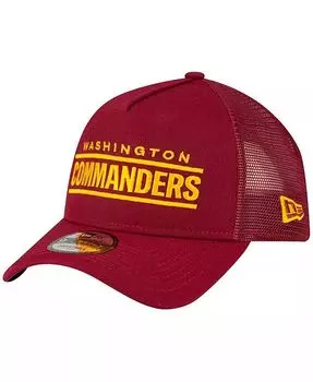 Мужская регулируемая кепка Washington Commanders A-Frame Trucker 9FORTY бордового цвета New Era, красный