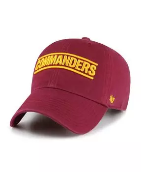 Мужская регулируемая кепка Washington Commanders Script Clean Up бордового цвета '47 Brand