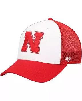 Мужская регулируемая шапка белого/алого цвета Nebraska Huskers Freshman Trucker '47 Brand, мультиколор