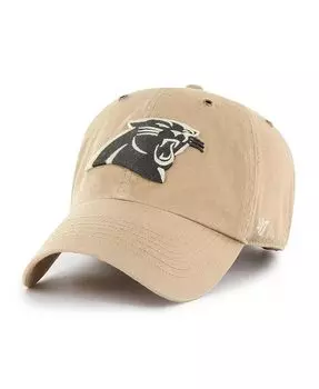 Мужская регулируемая шапка цвета хаки Carolina Panthers Overton Clean Up '47 Brand, бежевый