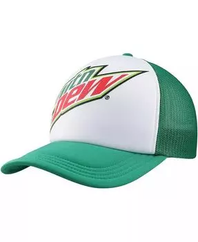 Мужская регулируемая шапка Mountain Dew Foam Trucker белого и зеленого цвета Lids, белый