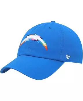 Мужская регулируемая шапка пудрово-синего цвета Los Angeles Chargers Pride Clean Up '47 Brand