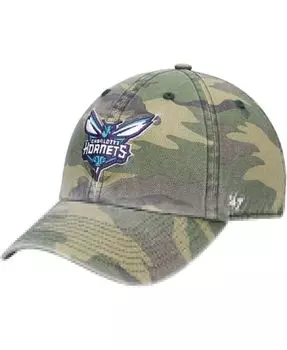 Мужская регулируемая шапка с камуфляжным принтом Charlotte Hornets Clean Up '47 Brand