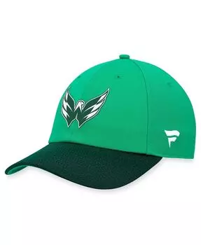 Мужская регулируемая шапка с логотипом Kelly Green Washington Capitals ко Дню Святого Патрика Fanatics