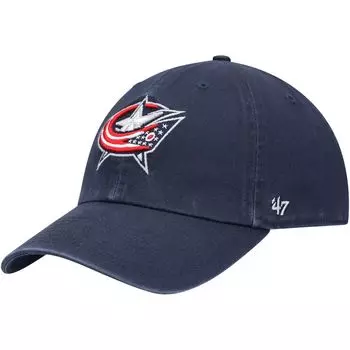 Мужская регулируемая шапка темно-синего цвета Columbus Blue Jackets '47 Team Clean Up 47 Brand