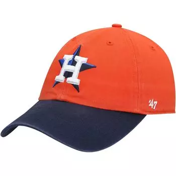 Мужская регулируемая шляпа '47 оранжевого/темно-синего цвета Houston Astros Alternate Clean Up