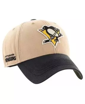Мужская регулируемая шляпа цвета хаки, черная с потертостями Pittsburgh Penguins Dusted Sedgwick MVP '47 Brand, коричневый
