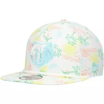 Мужская регулируемая шляпа для гольфиста New Era White Memphis Grizzlies Palm Trees and Waves, цвет Grz White