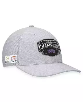 Мужская регулируемая шляпа Heather Grey TCU Horned Frogs College Football Playoff 2022 Fiesta Bowl Champions Top Of The World, серый