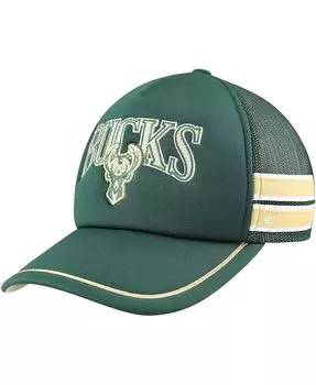 Мужская регулируемая шляпа Hunter Green Milwaukee Bucks Sidebrand Stripes Trucker '47 Brand, зеленый