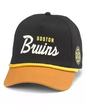 Мужская регулируемая шляпа из саржи Roscoe черного/золотого цвета Boston Bruins American Needle, черный