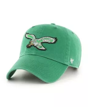 Мужская регулируемая шляпа Kelly Green с эффектом потертости Philadelphia Eagles Legacy Clean Up '47 Brand, зеленый