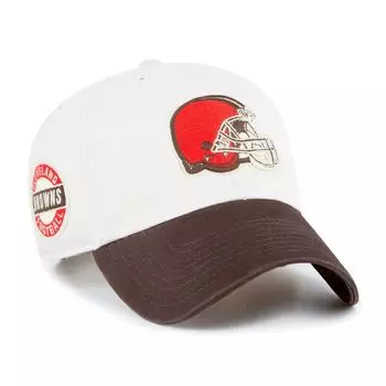 Мужская регулируемая шляпа кремового/коричневого цвета '47 Cleveland Browns с боковым шагом и очисткой