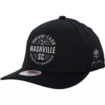 Мужская регулируемая шляпа Mitchell & Ness Black Nashville SC x Johnny Cash