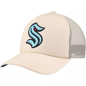 Мужская регулируемая шляпа Mitchell & Ness Cream Seattle Kraken Foam Front Trucker, цвет Krk Beige