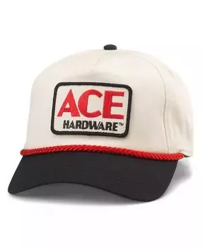 Мужская регулируемая шляпа натурального/черного цвета Ace Hardware Roscoe American Needle, белый