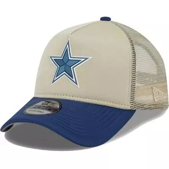Мужская регулируемая шляпа New Era Tan/темно-синего цвета Dallas Cowboys All Day A-Frame Trucker 9FORTY