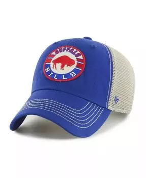 Мужская регулируемая шляпа Royal из натурального цвета Buffalo Bills Notch Trucker Clean Up '47 Brand, синий