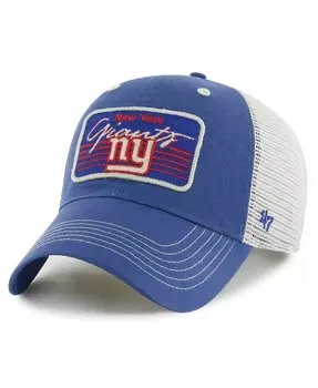 Мужская регулируемая шляпа Royal, натурального цвета с потертостями New York Giants Five Point Trucker Clean Up '47 Brand, синий