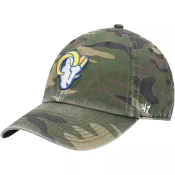 Мужская регулируемая шляпа с камуфляжным принтом '47 Los Angeles Rams Woodland Clean Up