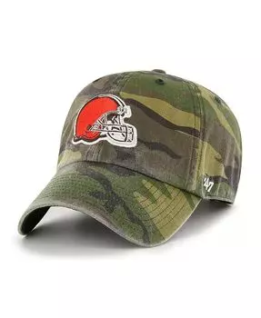 Мужская регулируемая шляпа с камуфляжным принтом '47 Cleveland Browns Woodland Logo Clean Up '47 Brand, зеленый