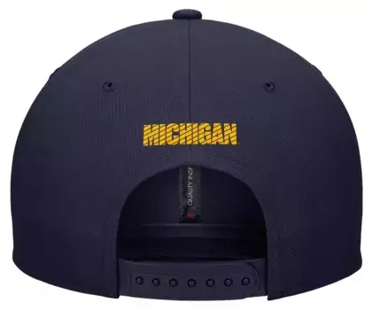 Мужская регулируемая шляпа с плоскими полями Jordan Michigan Wolverines Blue Pro