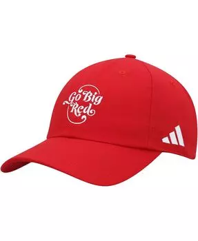 Мужская регулируемая шляпа Scarlet Nebraska Huskers с напуском adidas