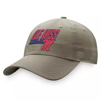 Мужская регулируемая шляпа Top of the World цвета хаки Ole Miss Rebels Slice