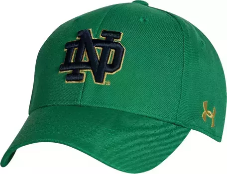 Мужская регулируемая шляпа Under Armour Notre Dame Fighting Irish Green