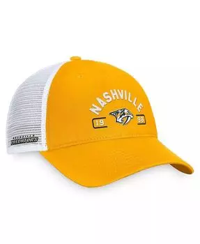 Мужская регулируемая шляпа золотого/белого цвета Nashville Predators Free Kick Trucker Fanatics, желтый