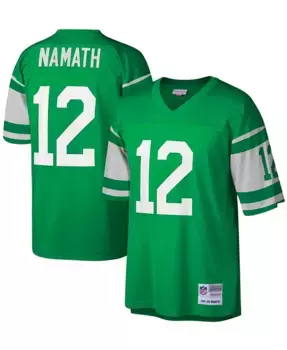 Мужская реплика джерси New York Jets Legacy цвета Kelly Green, размеры Big and Tall, модель Joe Namath Mitchell & Ness, зеленый