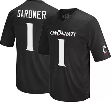 Мужская Retro Brand Футболка Cincinnati Bearcats Sauce Gardner #1, черная реплика, футбольная майка