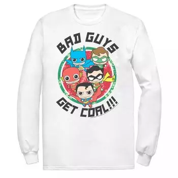 Мужская рождественская футболка DC Comics «Лига справедливости Bad Guys Get Coal» Licensed Character