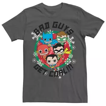 Мужская рождественская футболка DC Comics «Лига справедливости Bad Guys Get Coal» Licensed Character