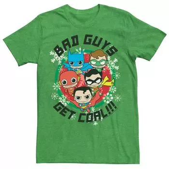 Мужская рождественская футболка DC Comics «Лига справедливости Bad Guys Get Coal» Licensed Character