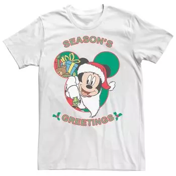 Мужская рождественская футболка Disney Mickey Mouse Season Greetings Licensed Character