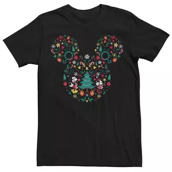 Мужская рождественская футболка Disney's Mickey and Minnie Licensed Character, черный