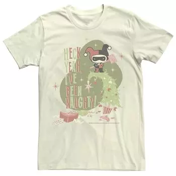 Мужская рождественская футболка Harley Quinn Heck Yeah I've Been Naughty DC Comics