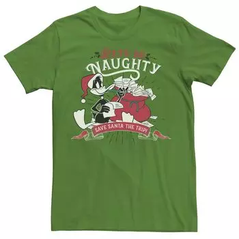 Мужская рождественская футболка Looney Tunes Daffy Duck Let's Be Naughty Licensed Character