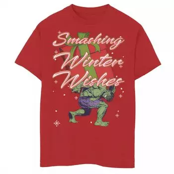 Мужская рождественская футболка Marvel Hulk Smashing Winter Wishes Licensed Character
