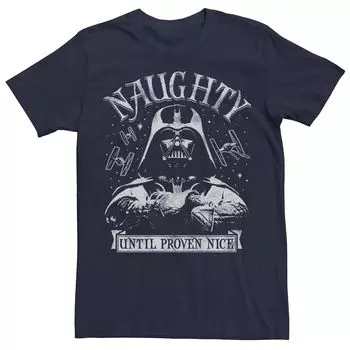 Мужская рождественская футболка Naughty Vader со звездными войнами Star Wars, синий