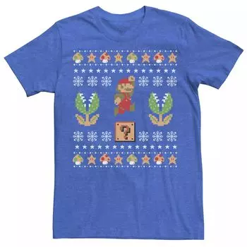 Мужская рождественская футболка Nintendo Super Mario Licensed Character