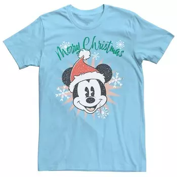 Мужская рождественская футболка с Микки Маусом Disney's Licensed Character, цвет Light Blue