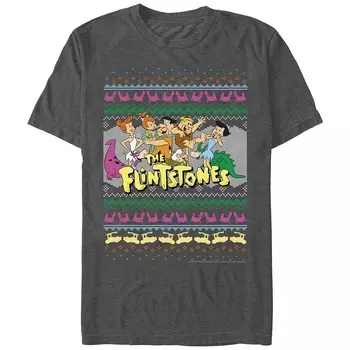 Мужская рождественская футболка с рисунком The Flintstones Licensed Character, цвет Charcoal Heather