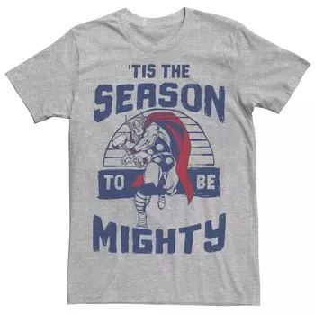 Мужская рождественская футболка с рисунком Thor 'Tis The Season To Be Mighty Marvel