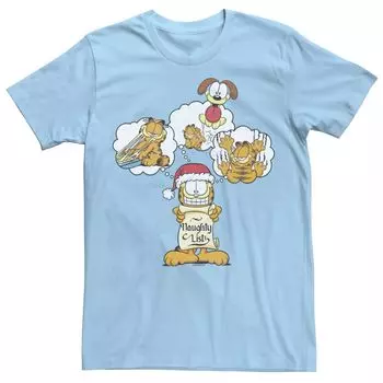 Мужская рождественская футболка с юмором Garfield Naughty List Licensed Character