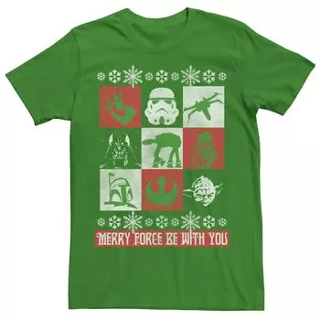 Мужская рождественская футболка Star Wars Force Be With You Licensed Character