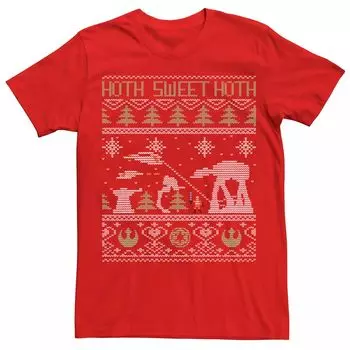 Мужская рождественская футболка Star Wars Hoth Sweet Hoth Battle Ugly Christmas Tee, красная Licensed Character, красный