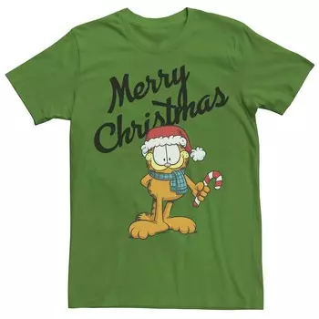 Мужская рождественская праздничная футболка Garfield Licensed Character, цвет Kelly