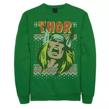Мужская рождественская толстовка с комиксами Marvel Thor в стиле ретро Licensed Character